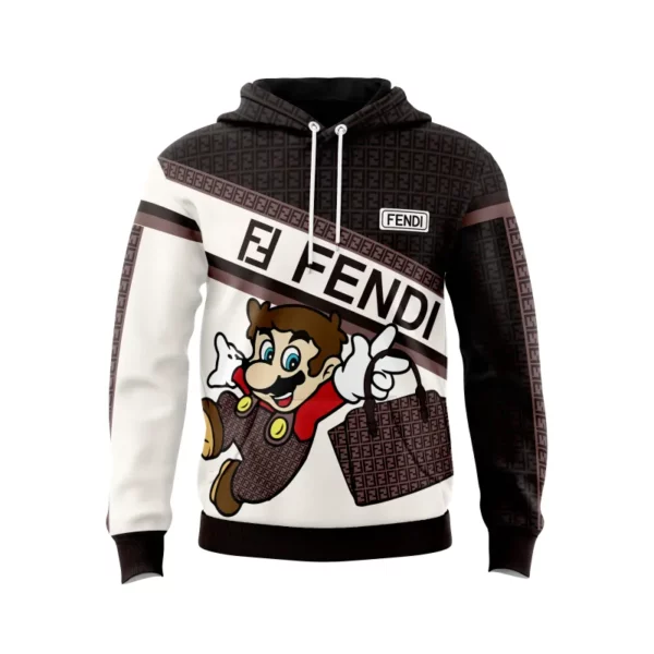 Fendi Mario Brown White Type 575 Luxury Hoodie Outfit Fashion Brand