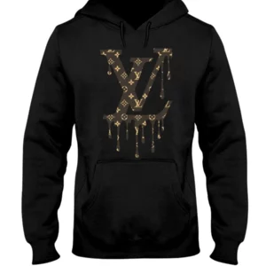 Louis Vuitton Droppped Paint Brown Black Type 556 Hoodie Fashion Brand Outfit Luxury