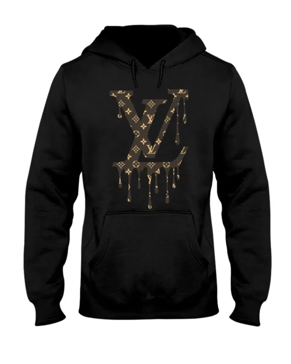 Louis Vuitton Droppped Paint Brown Black Type 556 Hoodie Fashion Brand Outfit Luxury