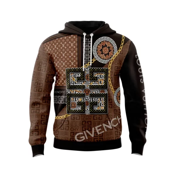 Louis Vuitton Givenchy Brown Type 523 Luxury Hoodie Fashion Brand Outfit