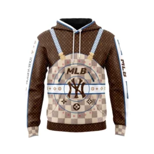 Louis Vuitton Mlb York Yankees Brown Type 489 Luxury Hoodie Fashion Brand Outfit