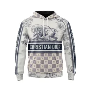 Louis Vuitton Christian Dior Lion Type 484 Luxury Hoodie Fashion Brand Outfit