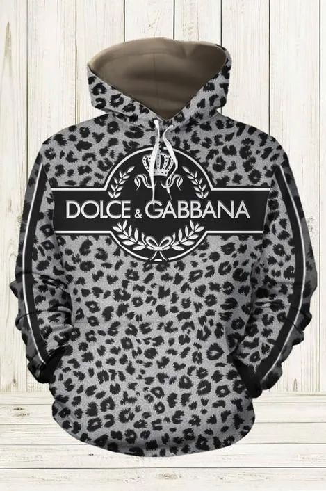 Dolce & Gabbana Black Leopard Type 465 Luxury Hoodie Fashion Brand Outfit