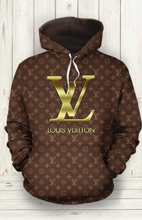 Louis Vuitton Gold Brown Type 452 Hoodie Outfit Luxury Fashion Brand