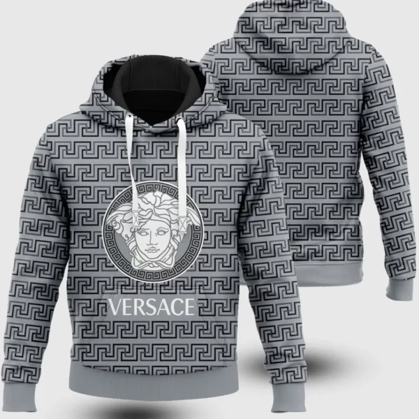 Versace Medusa Grey Type 424 Luxury Hoodie Fashion Brand Outfit