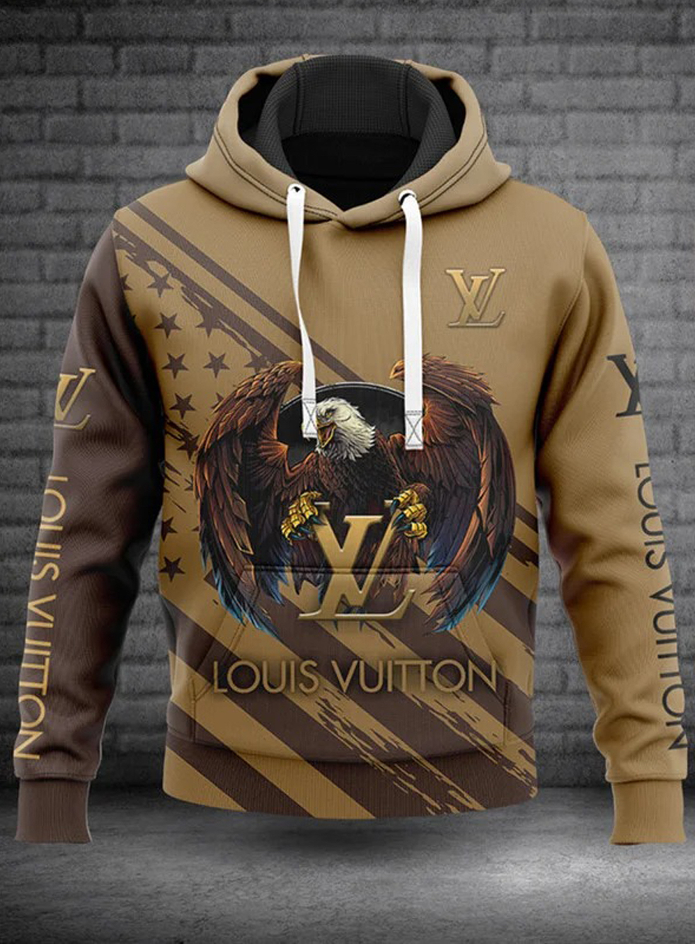 Louis Vuitton Brown Eagle Type 365 Hoodie Fashion Brand Outfit Luxury