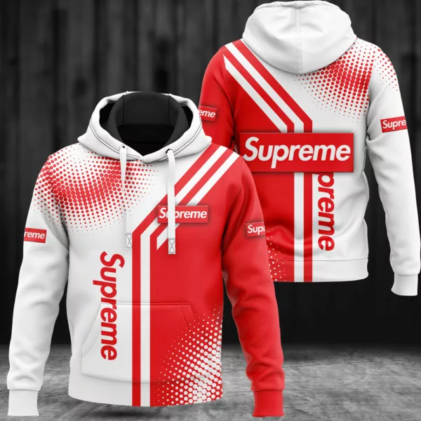 Supreme Red White Type 329 Hoodie Outfit Fashion Brand Luxury