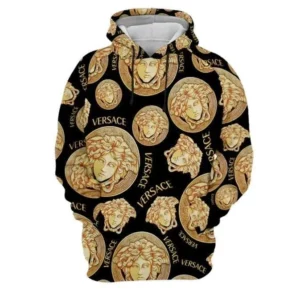 Gianni Versace Black Gold Type 165 Hoodie Outfit Fashion Brand Luxury