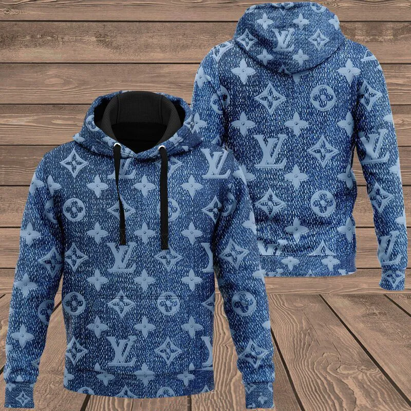 Louis Vuitton Denim Lv Type 143 Hoodie Outfit Luxury Fashion Brand