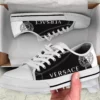 Versace Black White Medusa Low Top Canvas Shoes Luxury Brand