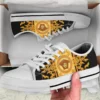 Versace Medusa Black Gold Low Top Canvas Shoes Luxury Brand