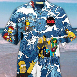 Acdc The Simpsons Hawaiian Shirt Summer Outfit Beach