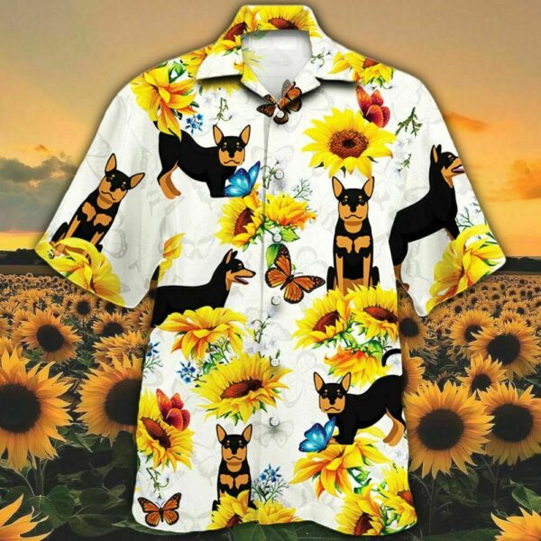 Australian Kelpie Dog Lovers Sun Flower Hawaiian Shirt