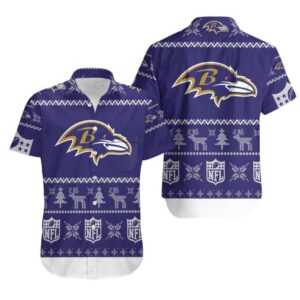 Baltimore Ravens Hawaiian Shirt Beach Outfit Summer