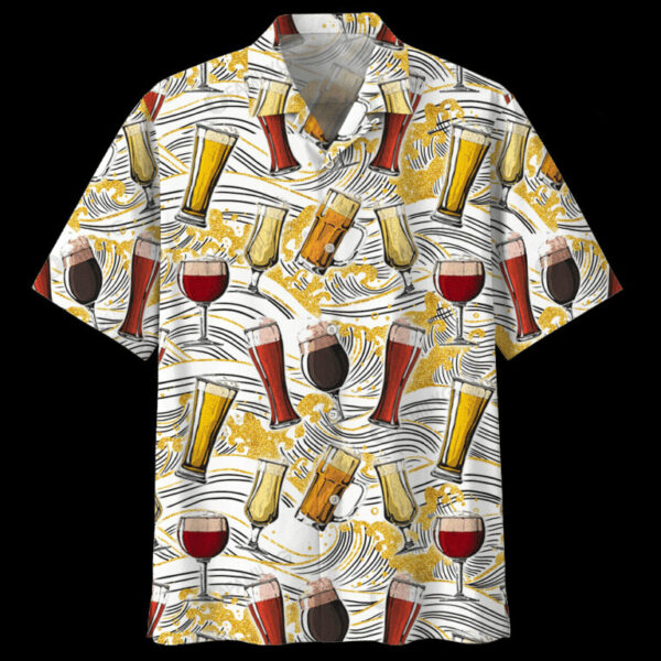 Beer And Wine Alcohol Drink Hawaiian Shirt