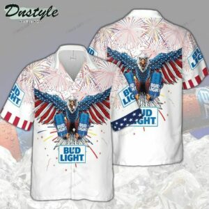 Bud Light Blue 4Th Of July Hawaiian Shirt