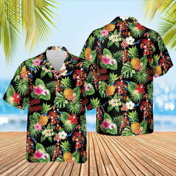 Captain Morgan Rum Pineapple Hawaiian Shirt