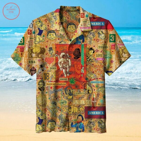 Character Collage Hawaiian Shirt Summer Outfit Beach