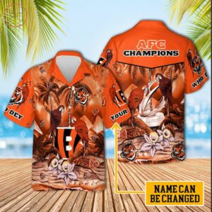 Cincinnati Bengals Afc Champions Personalized Hawaiian Shirt