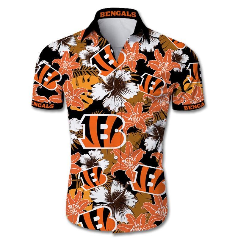 Cincinnati Bengals Tropical Flower Hawaiian Shirt