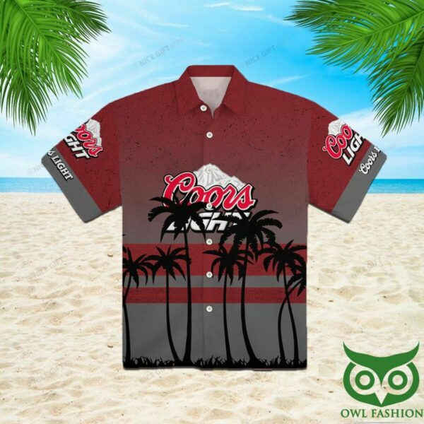 Coors Light Red And Dark Gray Hawaiian Shirt