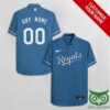 Customized Kansas City Royals Blue With White Hawaiian Shirt