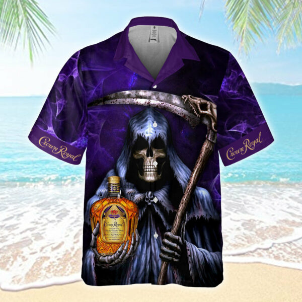 Death Holding Crown Royal Hawaiian Shirt