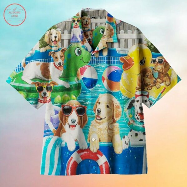 Dog Pool Party Hawaiian Shirt Summer Outfit Beach