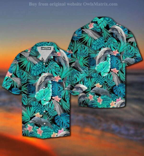 Dolphin Tropical Forest Hawaiian Shirt