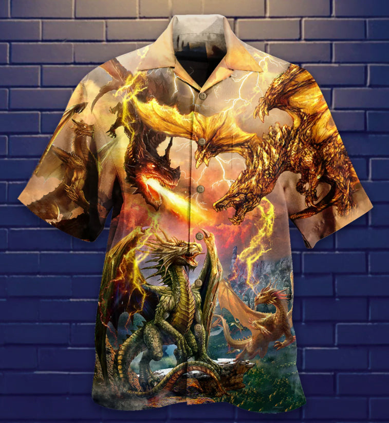 Dragon Battle Fire Hawaiian Shirt