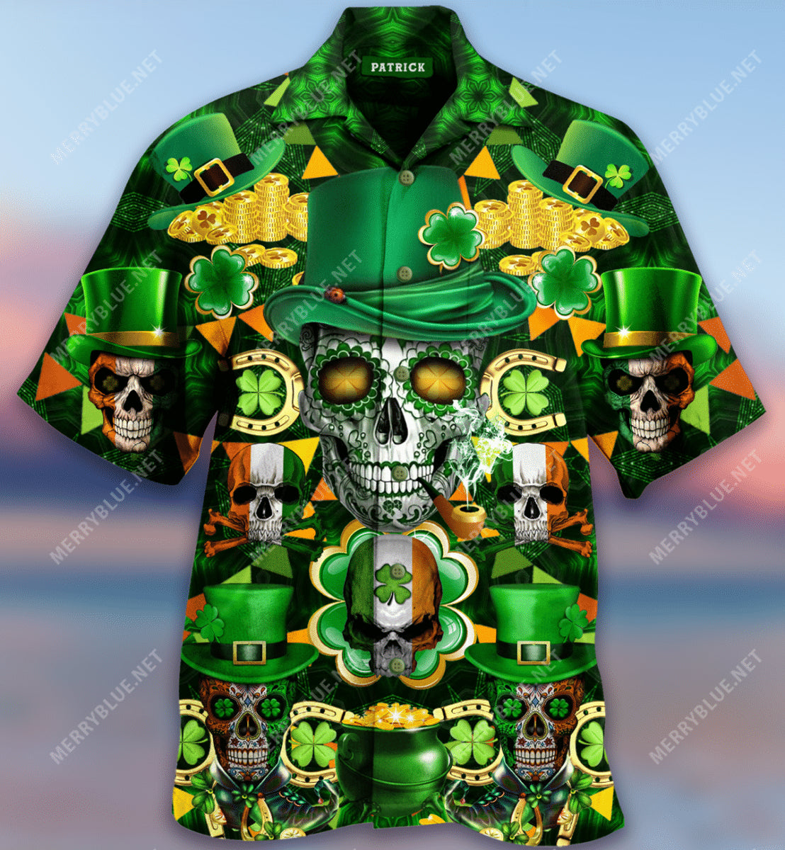 Feeling Lucky Skull Saint Patricks Day Hawaiian Shirt