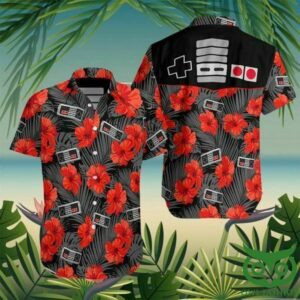 Gamepad Game Controller Flowers Hawaiian Shirt