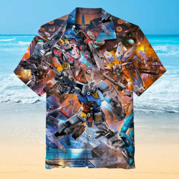 Gundam Series Hawaiian Shirt Outfit Summer Beach