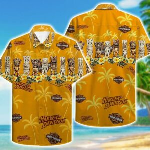 Harley Davidson Hawaiian Shirt Beach Summer Outfit