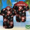 Honda Motor Floral Red And Black Hawaiian Shirt