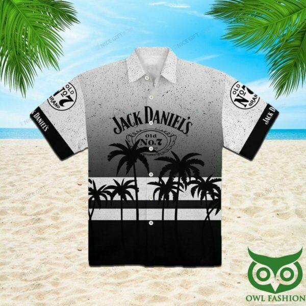 Jack Daniel'S Black And White Hawaiian Shirt