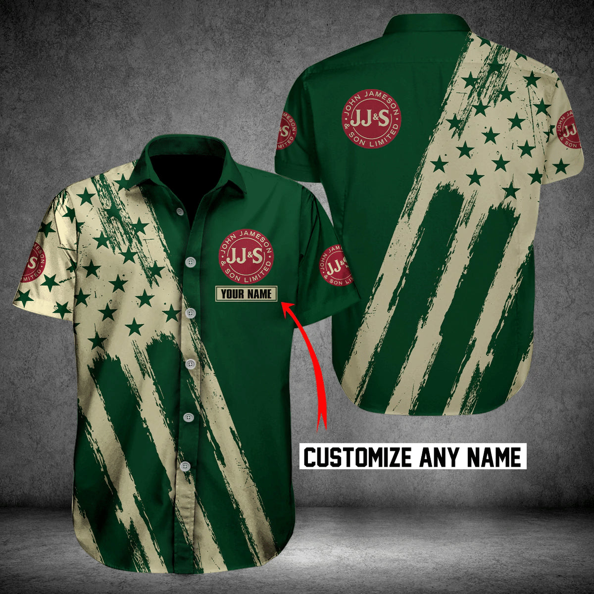 Jameson Whiskey American Flag Custom Hawaiian Shirt