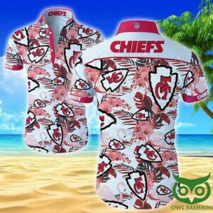 Kansas City Chiefs With Flamingo White Hawaiian Shirt