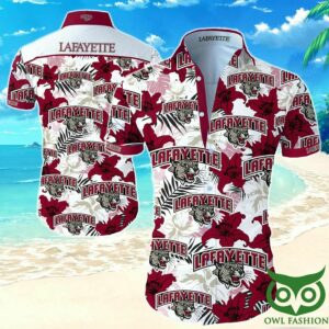 Lafayette Leopards White And Dark Red Flowers Hawaiian Shirt