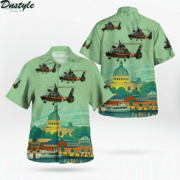 Maryland State Police Aerospatiale Sa365N1 Dauphin 2 Hawaiian Shirt