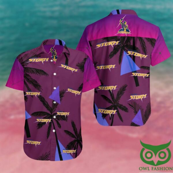 Melbourne Storm Coconut Trees Grape Jelly Purple Hawaiian Shirt