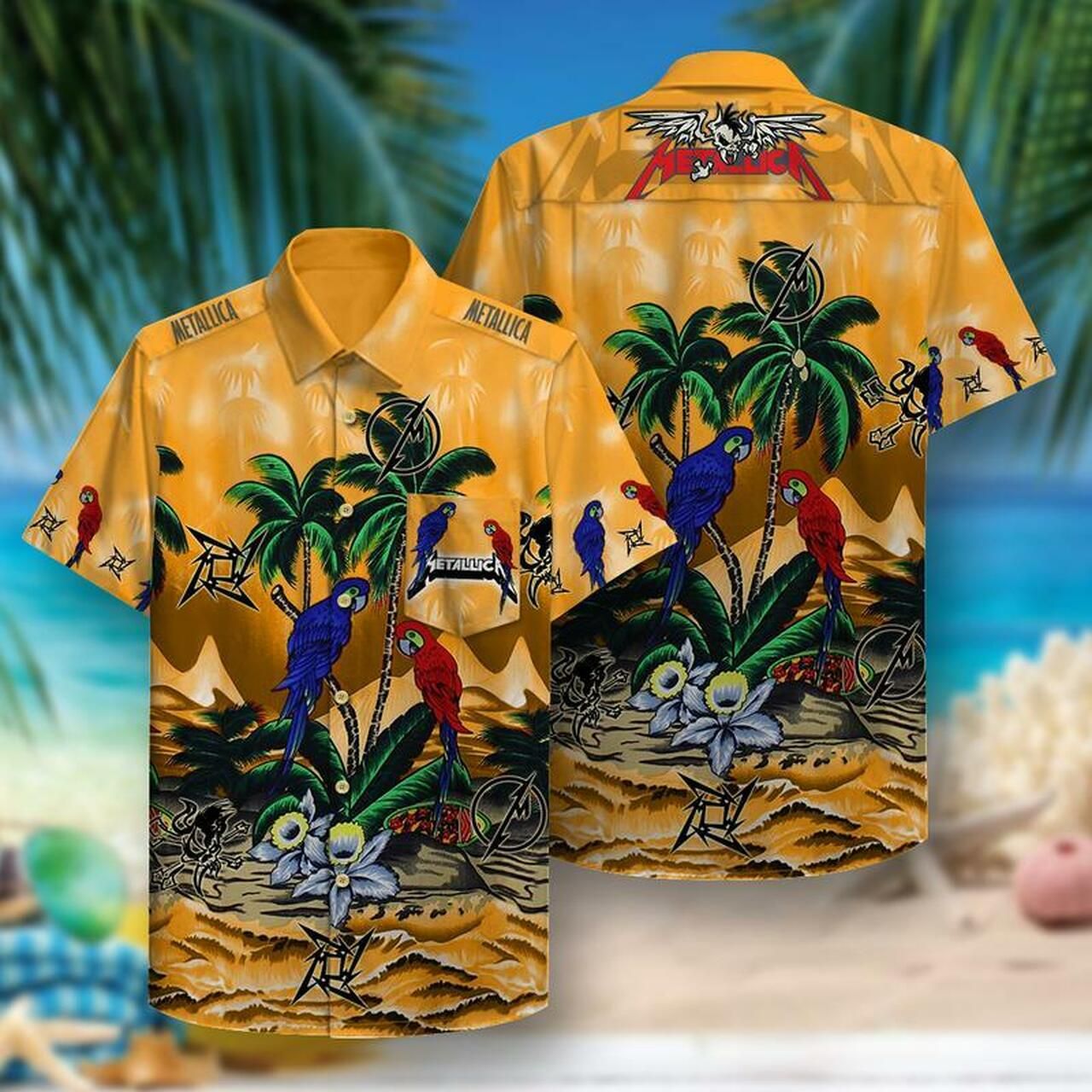 Metallica Hawaiian Shirt Beach Outfit Summer