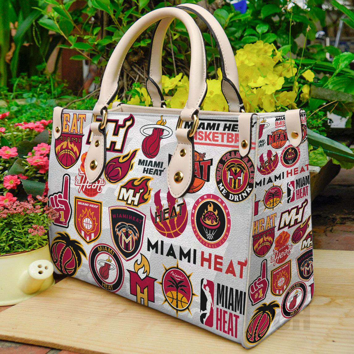 Miami Heat Women Leather Hand Bag