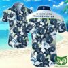 Minnesota Timberwolves White And Dark Blue Flowers Hawaiian Shirt