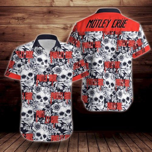 Motley Crue Skull Band All Over Ed Hawaiian Shirt