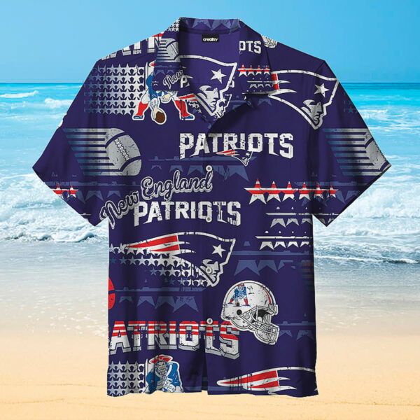 New England Patriots Blue Hawaiian Shirt