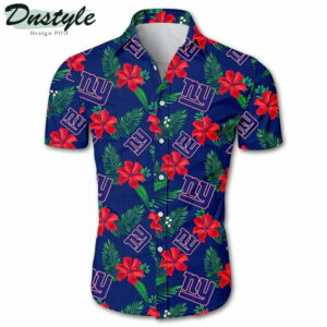 New York Giants Floral Hawaiian Shirt