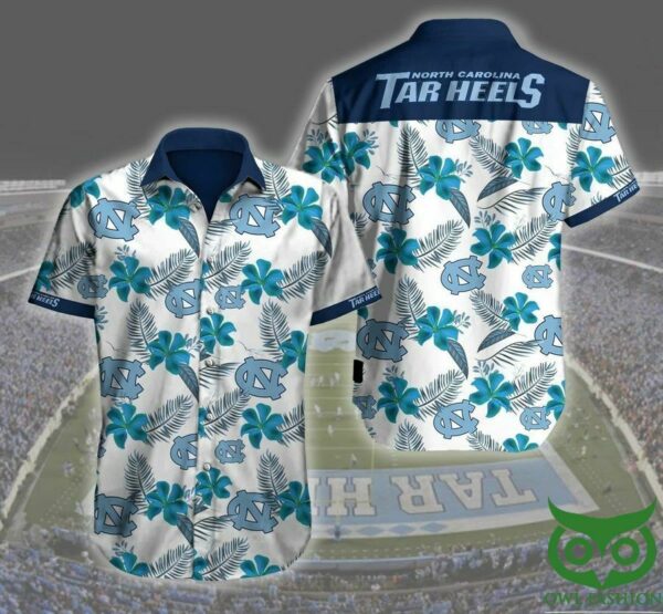 North Carolina Tar Heels Floral Blue Hawaiian Shirt