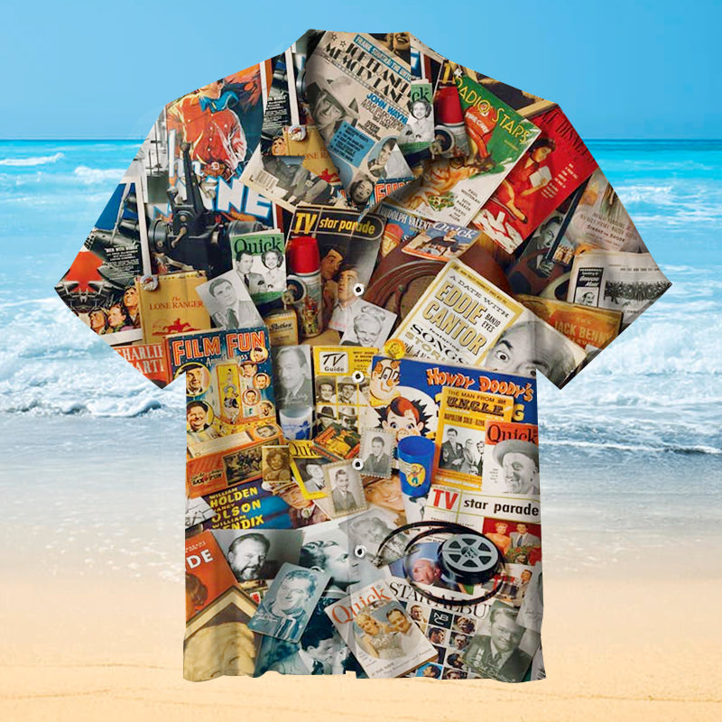 Old Movie Poster Hawaiian Shirt Summer Beach Outfit