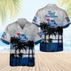 Pabst Blue Ribbon Palm Tree Hawaiian Shirt